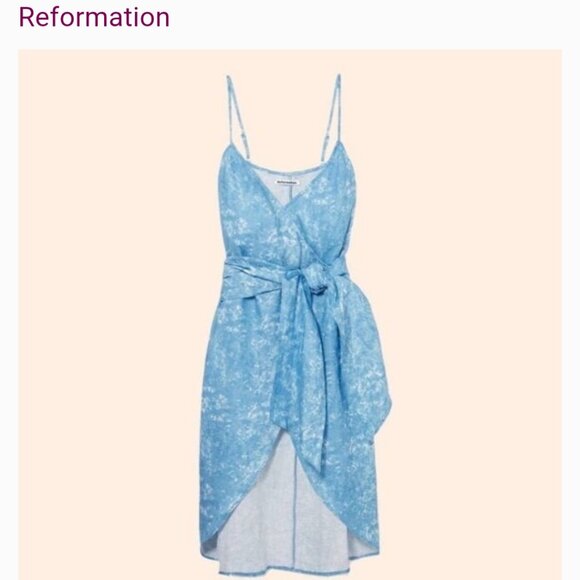 Reformation Court Linen wrap dress - Picture 1 of 1